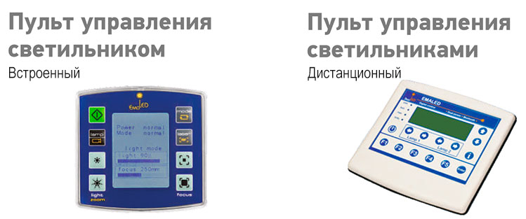 Лампа операционная потолочная ЭМАЛЕД 500/500 2HD с двумя видеокамерами - Пульты управления